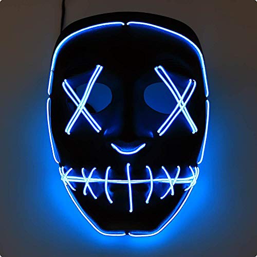 Ucult LED Kostüm Halloween-Partys Horror Film Neon Maske blau Verkleidung Fasching Karnval-Masken von Ucult