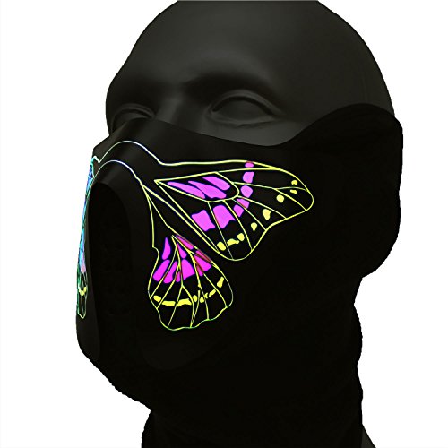 Ucult Schmetterling Rave LED-Maske Tiermaske Party Cosplay Leuchtende Mund & Gesichtsmaske Festivalmaske Patymaske von Ucult