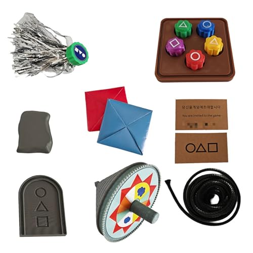 Gonggi Korean Game Korean Folk Game Set Gonggi Stones Traditional Reflex Challenge Play Game Gong-gi, Biseokchigi, Paeng-y, Jebi Chagi, DDAKJI Game Set Family Travel Game Party Gifts for TV Fans Kid von Ucuse