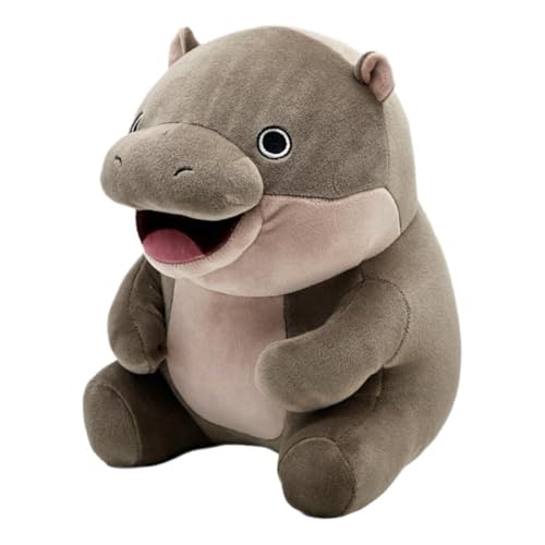 Udbeksid Moo Deng Hippo Plüsch, Süßes Pygmäen-Nilpferd Plüschtier, Weiches Hippopotamus Stofftier Kissen, Perfektes Weihnachts- & Geburtstagsgeschenk für Kinder und Fans(22cm) von Udbeksid