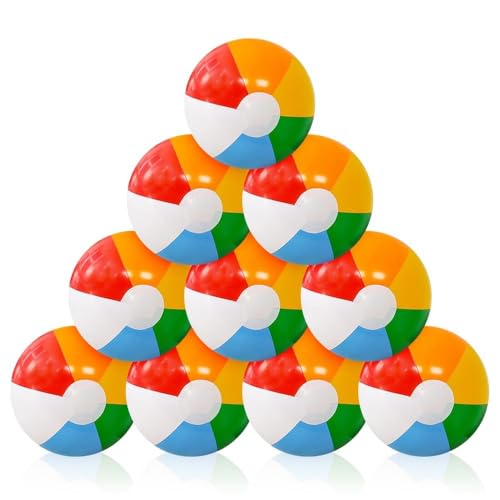 Udbrud 10 Stück Wasserball Aufblasbar, 30cm Wasserball Aufblasbar Bunt Inflatable Beach Ball für Kinder Wasserspiele Beachball in Regenbogenfarben Strandball für Sommeraktivitäten im Freien Schwimmbad Udbrud 10 Stück Wasserball Aufblasbar, 30cm Wasserball Aufblasbar Bunt Inflatable Beach Ball für Kinder Wasserspiele Beachball in Regenbogenfarben Strandball für Sommeraktivitäten im Freien Schwimmbad von Udbrud