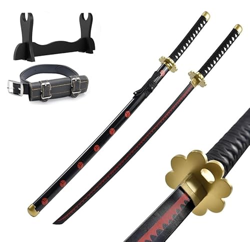 Udekit Anime Ninja Holz Katana Bambus Schwert -41 Zoll (105 cm)mit Katana Gürtel und Katana Halter,Robustes Spielzeug Schwert,Perfekt für Halloween Karneval Cosplay von Udekit