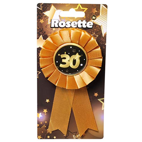 Udo Schmidt GmbH & Co Rosette 30" Schwarz Gold zum 30.Geburtstag Geburtstags Rosette zum Anstecken Geburtstags Deko von Udo Schmidt GmbH & Co