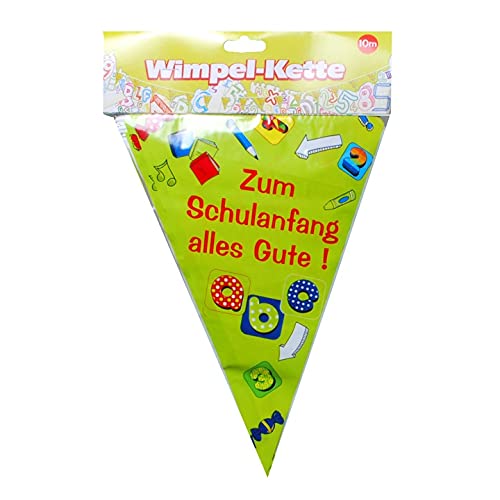 Udo Schmidt GmbH & Co Wimpelkette Zum Schulanfang Alles Gute grün bunt, 10 Meter von Udo Schmidt GmbH & Co