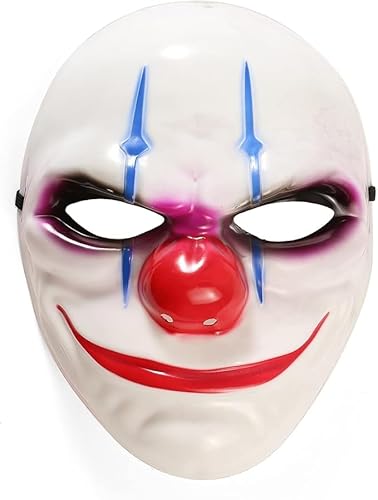 Halloween Maske LED Leuchtende Grimasse Maske Kostüm für Halloween Festival Cosplay Karneval Partys (Batterie nicht im Lieferumfang enthalten) Blau (Clown) von Udream