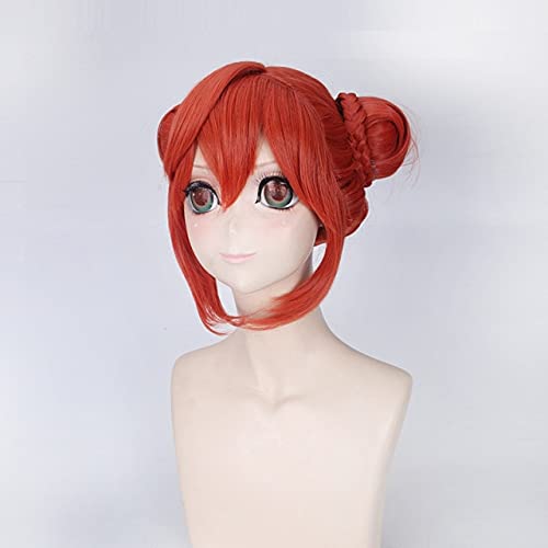 2025 Wig Anime Cosplay Cosplay Perücke Kagura Yoshihara Orange Rot Kurze Geflochtene Perücken Cosplay Kostüm Hitzebeständige Synthetische Haar von Uearlid