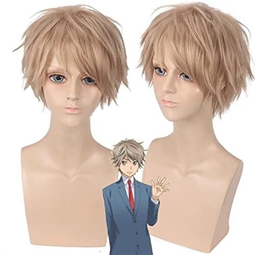 2025 Wig Anime Cosplay Watashi Ga Motete Dousunda Cosplay Perücke Kunsthaar for Jungen Männer Kiss Him Not Me Cosplay Kurze Perücken + Perückenkappe von Uearlid