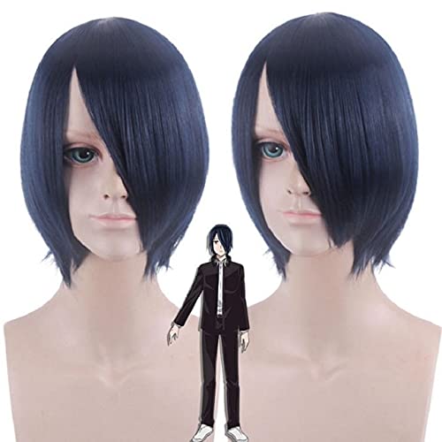 2025 Wig Anime Cosplay Yu Ishigami Cosplay Perücke Kaguya Sama Love is War Cosplay Perücken Männer 35 cm Marineblau Kunsthaar + Perückenkappe von Uearlid