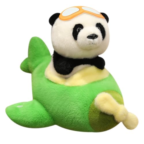 Ueiwffzo 2 Stück Panda Kuscheltier Flugzeug Plüschtier, Kawaii Panda und Flugzeug Plüschtiere Kissen, niedliches Plüschtier Geschenke für Kinder Erwachsene (35cm) von Ueiwffzo