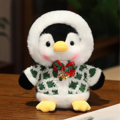 Ueiwffzo 22cm Pinguin Stofftier Plüschtier, Kuscheltier Plüschpuppen Schön Pinguin Stofftier Spielzeug Schmusetier Geschenk für Jungen Mädchen Babys (Grün) von Ueiwffzo