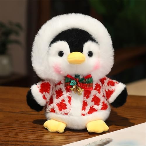 Ueiwffzo 22cm Pinguin Stofftier Plüschtier, Kuscheltier Plüschpuppen Schön Pinguin Stofftier Spielzeug Schmusetier Geschenk für Jungen Mädchen Babys (Rot) von Ueiwffzo