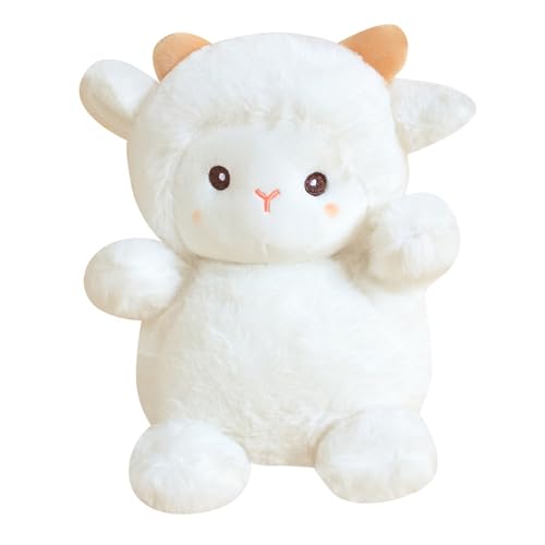 Ueiwffzo 23 cm Schaf Plüschtier Kuscheltier Baby, Niedliches Schaf Kuscheltier, Weiches Goat Plush Toy Ziege Stofftier für Baby Kinder Erwachsene von Ueiwffzo