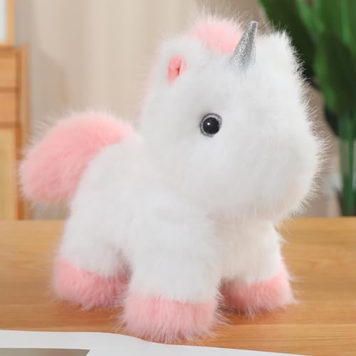 Ueiwffzo Einhorn Kuscheltier, Einhorn Plüschtier Kinder Stofftier Plüsch Baby Plüschkissen Puppe Spielzeug für Kinder Geschenk Mädchen (27cm,Rosa) von Ueiwffzo