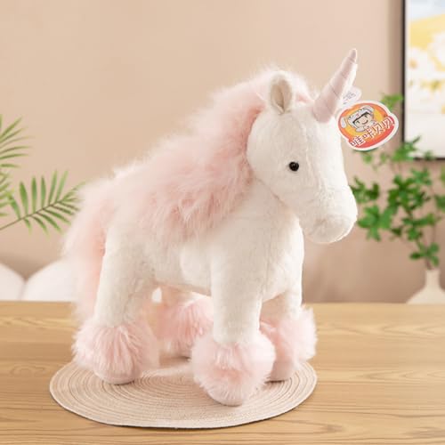 Ueiwffzo Einhorn Kuscheltier, Niedliche Einhorn Plüschtier Stofftier Plüsch Baby Spielzeug Kuschelige Stofftier Plüschkissen Plüschpuppe Spielzeug Geschenk für Kinder Mädchen (25cm,Rosa) von Ueiwffzo