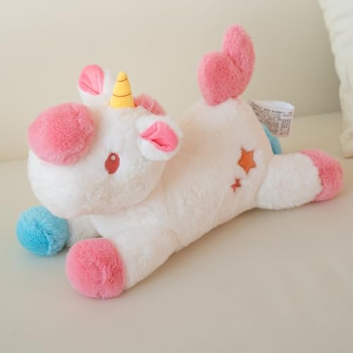 Ueiwffzo Einhorn Kuscheltier, Stofftier Plüsch Baby Süßes Einhorn Plüschtier Kinder, Plüschkissen Einhorn Puppe Spielzeug Geschenk für Kinder Mädchen (Weiß) von Ueiwffzo