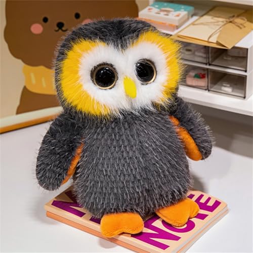 Ueiwffzo Eule Plüschtier, Eule Kuscheltier, Simuliert Stofftier Weiche Tierpuppe,l Kuscheltiere Weiche Plüsch Puppe Plüschtiere Geschenk für Kinder (Grau,20cm) von Ueiwffzo