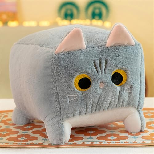 Ueiwffzo Extra weiches Plüschtier Katze - Kuscheltier für Kinder und Erwachsene (25cm,Grau) von Ueiwffzo