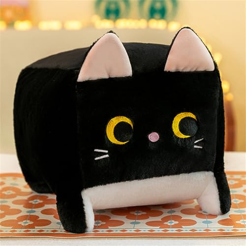 Ueiwffzo Extra weiches Plüschtier Katze - Kuscheltier für Kinder und Erwachsene (30cm,Schwarz) von Ueiwffzo