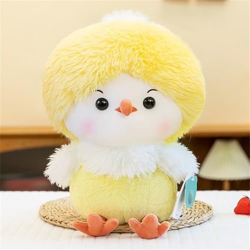 Ueiwffzo Huhn Plüschtier Simuliertes Tier Huhn Kuscheltier Kawaii Spielzeug, Weich Süßes Huhn Kuscheltier Spielzeug Tier für Erwachsene und Kinder Geschenke (28cm,Gelb) von Ueiwffzo