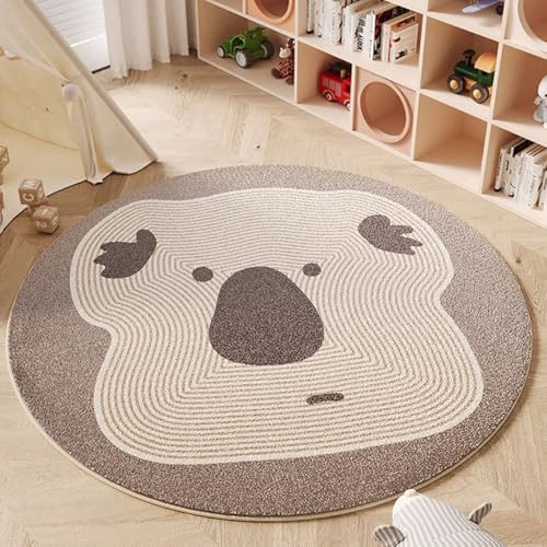 Ueiwffzo Kinderteppich Rund, Spielteppich Kinder, Waschbar Krabbeldecke Teppich Kinderzimmer,Pädagogischer Kinderzimmer Teppiche für Junge Mädchen (Koala,120 * 120cm) von Ueiwffzo