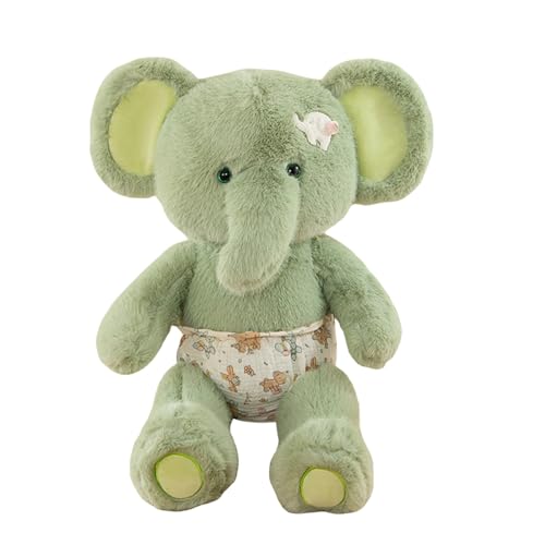 Ueiwffzo Kuscheltier Baby, Stofftier, Bezauberndes Bär Fuchs Elefant Baby Kuscheltier, Weiches Plüschtier Kawaii Kuscheltier für Spielspaß und Kinderzimmer Deko (Elefantenbaby (grün),60 cm) von Ueiwffzo