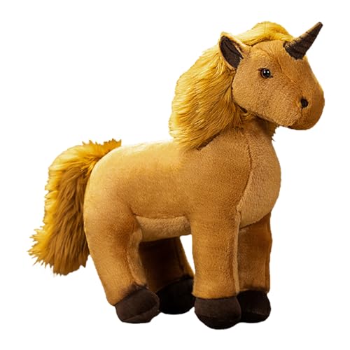 Ueiwffzo Kuscheltier Einhorn Plüschtier 35 cm Plüschtier-Einhorn Kuscheltier weiches Stofftier für Kinder und Babys (Braun) von Ueiwffzo