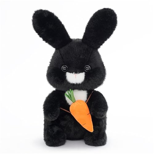 Ueiwffzo Kuscheltier Hase, Kaninchen Kuscheltier für Babys, Plüsch Spielzeug Wurfkissen Stofftier Hasen Plüschpuppen Ostern Hase für Kinder Geschenke (Schwarz,30cm) von Ueiwffzo