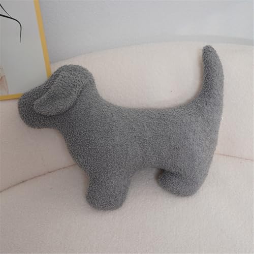 Ueiwffzo Kuscheltier Hund Dackel Kissen 50 * 40 * 5cm Plüsch-Hundekissen Weich Plüschkissen, Seitenschläferkissen Soft Geschenk für Weihnachten Geburtstag (Grau) von Ueiwffzo