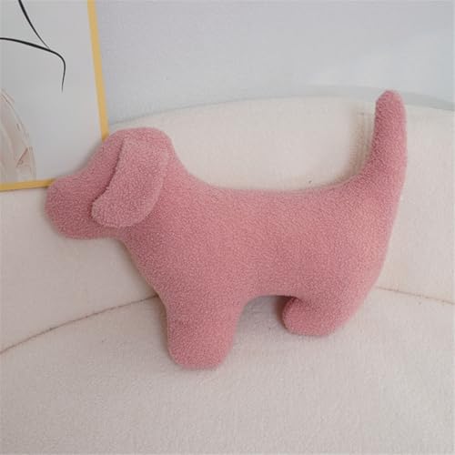 Ueiwffzo Kuscheltier Hund Dackel Kissen 50 * 40 * 5cm Plüsch-Hundekissen Weich Plüschkissen, Seitenschläferkissen Soft Geschenk für Weihnachten Geburtstag (Rosa) von Ueiwffzo