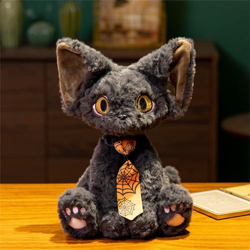 Ueiwffzo Kuscheltier Katze Schwarze weiches Stofftier Katze, 30 cm Plüschtier Realistischen Katze, Plüsch Katze Stofftierpuppe Süßes Katze Spielzeug Geschenk (A) von Ueiwffzo