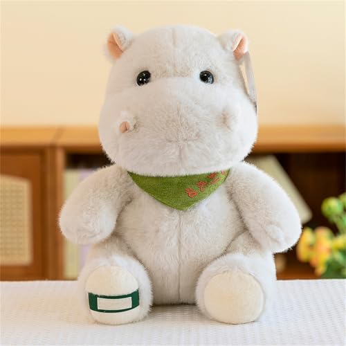 Ueiwffzo Kuscheltier Nashorn Nilpferd Plüschtier, Plüsch Spielzeug Plüschpuppen Nashorn, lebensecht gestaltetes Plüschtier Stofftier Schmusetier Geschenk für Babys (Nilpferd,45cm) von Ueiwffzo