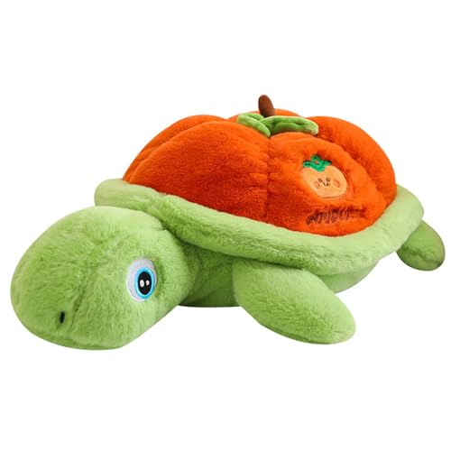 Ueiwffzo Kuscheltier Schildkröte Kürbis Schildkrötenschale Dekokissen Kopfkissen Kissen, Plüschtier Schildkröte Sitzkissen Dekokissen für Erwachsener Kinder Geburtstag (45cm) von Ueiwffzo