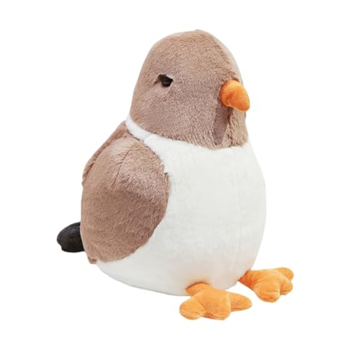 Ueiwffzo Kuscheltier Taube Stofftier Plüschtier Kawaii Simuliertes Tier Taube Plüschtier, Weiches Plüschkissen Spielzeug Plüschtaube für Kinder Erwachsene (Braun,30cm) von Ueiwffzo