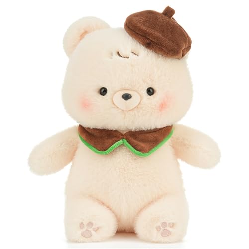 Ueiwffzo Kuscheltier Teddybär 25CM Plüschtier zum Spielen, Heimdekoration, Plüsch Spielzeug Kawaii Plushie Puppen Bär, Geschenk für Freundin,Kinder (Beige) von Ueiwffzo