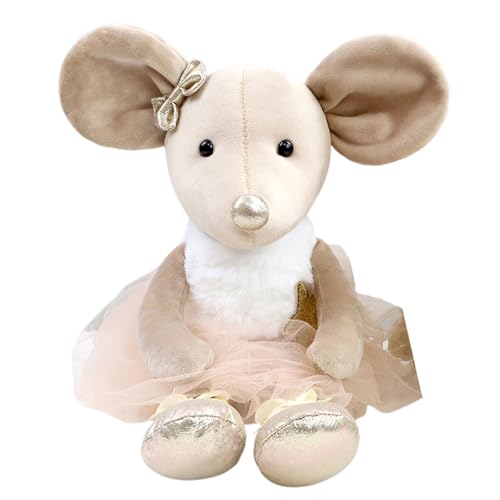 Ueiwffzo Maus Plüschtier Kuscheltier Baby, Süße Kuscheltiere Maus Stofftier, Weiches Niedliches Plushie für Baby Kuscheltier, Ideal als Babyzimmer Deko und Kinderzimmer Deko (Braun,20 cm) von Ueiwffzo