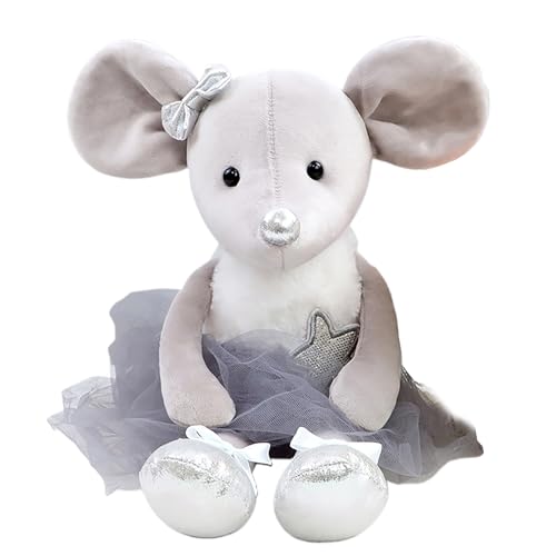 Ueiwffzo Maus Plüschtier Kuscheltier Baby, Süße Kuscheltiere Maus Stofftier, Weiches Niedliches Plushie für Baby Kuscheltier, Ideal als Babyzimmer Deko und Kinderzimmer Deko (Grau,20 cm) von Ueiwffzo