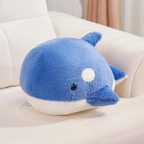 Ueiwffzo Orca Kuscheltier, Weiches Meerestier Orca Plüschtier Orca-Puppen Simulation Wal Plüsch Spielzeug Meerestiere Stofftier Plüsch Spielzeug Geschenk for Jungen Und Mädchen (Blau,35cm) von Ueiwffzo