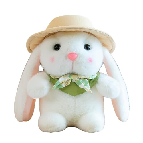 Ueiwffzo Ostern Hase Kuscheltier, Kawaii Kuscheltier, Adorables Plüschtier Kaninchen, Ideales Stofftier Baby Kuscheltier Kinder Geschenk für Ostern Geburtstag Festtag (Weiß,18 cm) von Ueiwffzo