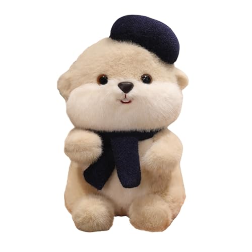 Ueiwffzo Otter Plüschtier, Kuscheltier ca. 35cm Stofftier aus weichem Plüsch Otter, Plushie Puppen Stofftier Geschenke für Kinder Erwachsene (Beige) von Ueiwffzo