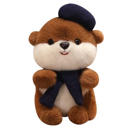 Ueiwffzo Otter Plüschtier, Kuscheltier ca. 35cm Stofftier aus weichem Plüsch Otter, Plushie Puppen Stofftier Geschenke für Kinder Erwachsene (Braun) von Ueiwffzo