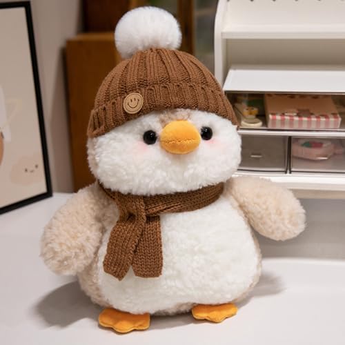 Ueiwffzo Pinguin Kuscheltier, Pinguinpuppe Plüschtier Kleine, 30cm Plushies Stofftier, Plüschtier Pinguin Plüsch Baby Spielzeug Geschenke Für Jungen Mädchen (Braun) von Ueiwffzo