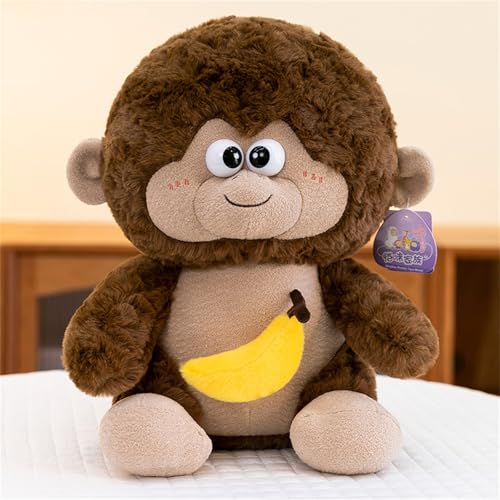 Ueiwffzo Plüsch AFFE mit Banane – Süßes und weiches Stofftier für Kinder – Tolles Geschenkidee (25cm,Dunkelbraun) von Ueiwffzo