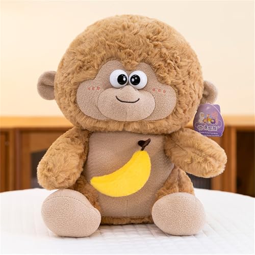 Ueiwffzo Plüsch AFFE mit Banane – Süßes und weiches Stofftier für Kinder – Tolles Geschenkidee (45cm,Hellbraun) von Ueiwffzo