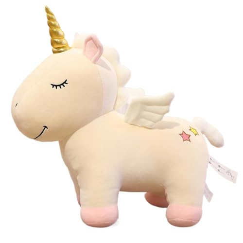 Ueiwffzo Plüsch Einhorn Kissen Einhorn Plüschtier Einhorn Kuscheltier Groß für Baby Mädchen Einhorn Geschenk zum Geburtstag und Jubiläum (Beige,52cm) von Ueiwffzo