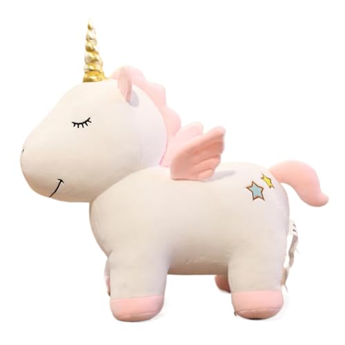 Ueiwffzo Plüsch Einhorn Kissen Einhorn Plüschtier Einhorn Kuscheltier Groß für Baby Mädchen Einhorn Geschenk zum Geburtstag und Jubiläum (Weiß,43cm) von Ueiwffzo