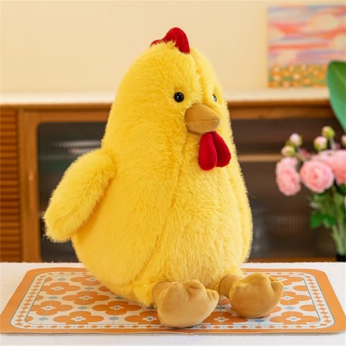 Ueiwffzo Plüsch Huhn, Plüschtier Stofftier Henne Gefüllte Huhn Küken Plüschtier Realistisch Henne Hühnchen Kuscheltier Ostern Huhn Deko (30cm,Gelb) von Ueiwffzo