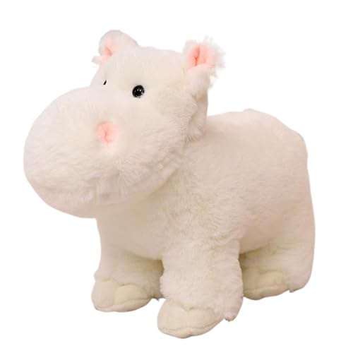 Ueiwffzo Plüsch Nilpferd Hippo, Flusspferd Kuscheltier, Nilpferd Plüschtier Stofftier Spielzeug, Geschenk Kinder Mädchen, Flauschiges Stofftier Nilpferd zum Kuscheln & Spielen (Weiß,40cm) von Ueiwffzo