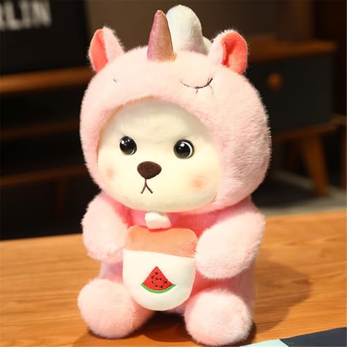 Ueiwffzo Plüsch Teddybär mit Teetasse Kuscheltier Weiches Teddybär Kissen-Stofftier Süße Plüschtier für Kinder Mädchen Puppe Geschenk (Einhorn,30cm) von Ueiwffzo