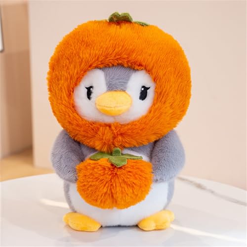 Ueiwffzo Plushie Pinguin Kuscheltier 28cm Realistischer Plüsch Pinguin Spielzeug Wurfkissen Kinderzimmer Deko Stofftier Geschenke (Orange) von Ueiwffzo