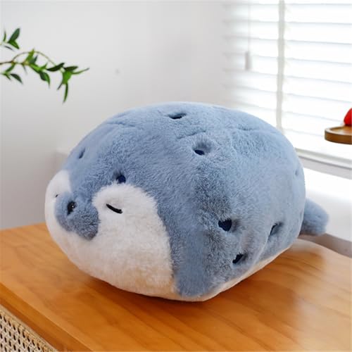 Ueiwffzo Siegel Plüschtier, Siegel Kuscheltie Tier Puppe Flauschiges Stofftier, Robbe Kissen Gefüllt Plüsch Plüschtier Umarmungskissen Spielzeug Geschenk (40cm,Blau Seeotter) von Ueiwffzo